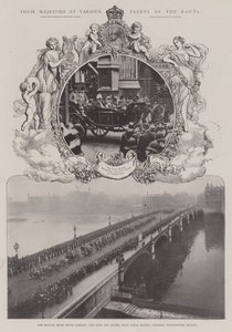 Their Majesties at Various Points of the Route