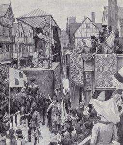 Travelling theatre in the Middle Ages by English Photographer