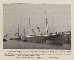 Two Liners at the Liverpool Landing-Stage by English Photographer