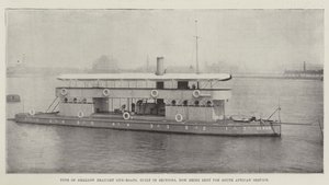Type of Shallow Draught Gun-Boats, built in Sections, now being sent for South African Service by English Photographer