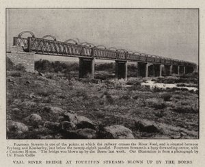 Vaal River Bridge at Fourteen Streams blown up by the Boers by English Photographer