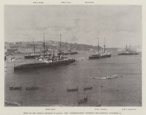 Visit of the German Emperor to Malta, the Hohenzollern entering the Harbour, 15 November 1898