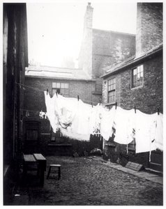 Washing Line in Eagle and Child Yard, Hunslet, Leeds, 13th May 1896 by English Photographer