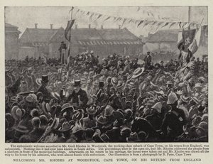 Welcoming Mr. Rhodes at Woodstock, Cape Town, on his Return from England by English Photographer