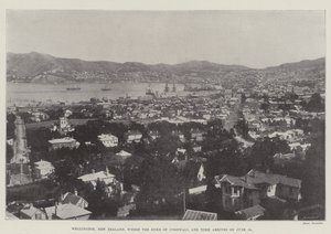 Wellington, New Zealand, where the Duke of Cornwall and York arrives on 18 June by English Photographer