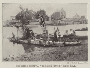 Weybridge Regatta, Robinson Crusoe Prize Boat by English Photographer