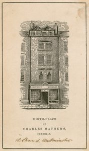 18 Strand, Westminster, London, birthplace of Charles Matthews, comedian by English School