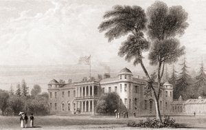19th Century View of Goodwood House, West Sussex, Southern England. From Churton