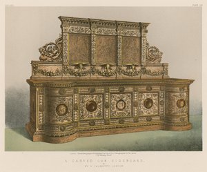 A Carved Oak Sideboard by English School