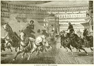 A Chariot Race in the Colosseum by English School