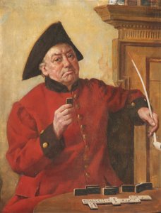 A Chelsea Pensioner playing dominos