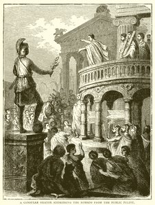 A Consular Orator Addressing the Romans from the Public Pulpit by English School