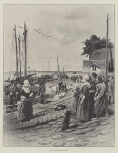 A Dutch Fishing Village by English School