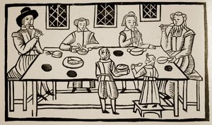 A Family Meal, c.1600 by English School