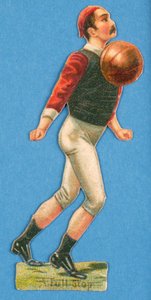 A Full Stop, cut-out of a footballer, 1880s-90s by English School