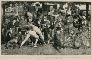 A Good Hit - a sketch at the Eton and Harrow cricket match by English School