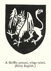 A Griffin passant, wings raised, Early English