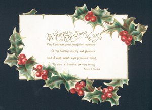 A Happy Christmas to You - Christmas card by English School