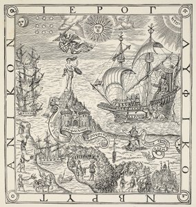 A Hieroglyphic of Britain, frontispiece to General and Rare Memorials pertayning to the perfecte Arte of Navigation by John Dee, 1577