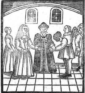 A Marriage Ceremony, an Illustration from A Book of Roxburghe Ballads by English School