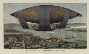 A New American Navigable War Balloon by English School
