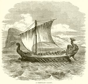 A Phoenician Galley by English School