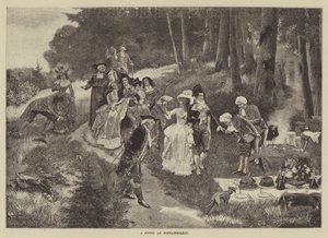 A Picnic at Fontainebleau by English School