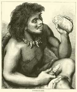 A Prehistoric Artist by English School
