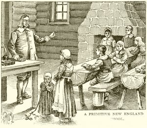 A Primitive New England School by English School