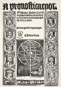 A Prognostication, by Jasper Laet, printed by R. Bankes by English School