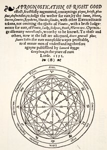 A Prognostication of Right Good by Leonard Dygges, 1555 by English School