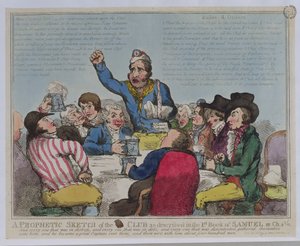 A Prophetic Sketch of the Club as Described in the 1st Book of Samuel, 22 Ch, 2 Ve, pub. by S.W. Fores, 1799 by English School