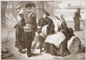 A Protestant Labourer of Meaux Reading the Scriptures to His Friends by English School