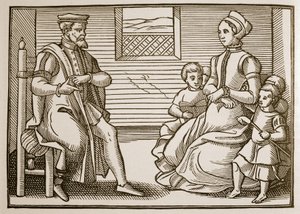 A Puritan Family, from Tenor of the Whole Psalms in Four Parts, 1563 by English School