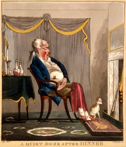 A Quiet Doze After Dinner, print made by H. Pyall, c.1827-33