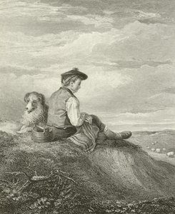 A Scottish Shepherd Boy by English School