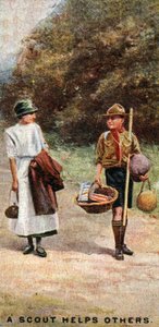A Scout Helps Others, 1929 by English School