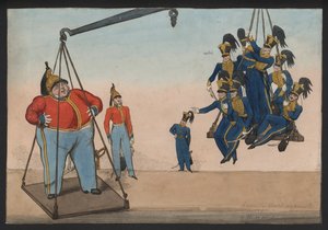 A Son of Mars against Seven Hussars by English School