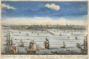 A South East View of the Great Town of Boston in New England, c. 1730