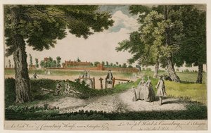 A South View of Canonbury House, near Islington by English School