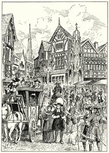 A Stuart street scene by English School