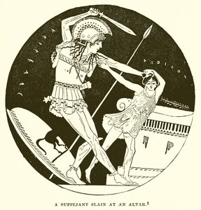 A Suppliant Slain at an Altar by English School