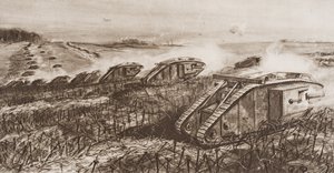 A Tank Offensive at Cambrai, France, Illustration from 