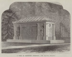 A Tomb in Brompton Cemetery (engraving) by English School
