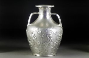 A Victorian silver replica of the Portland Vase, 1844 by English School