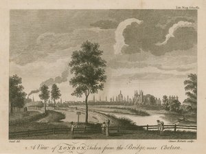 A View of London Taken from the Bridge Near Chelsea by English School