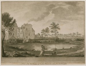 A View of the Fire Engine of Chelsea Waterworks, taken from the Roadside by English School