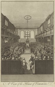 A View of the House of Commons, Westminster by English School