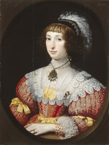 A Young Lady with a Plumed Headdress by English School