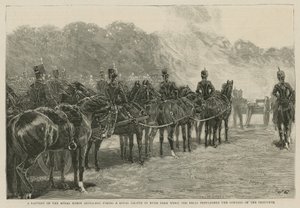 A Battery of the Royal Horse Artillery Firing a Royal Salute in Hyde Park When the Bells Proclaimed the Opening of the Imperial Institute by English School